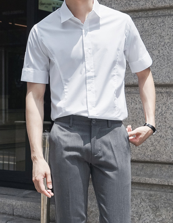 しわのない半袖シャツ<br><font style=font-size:11px;color:#595959>M～XL(95～105)<*font><br></font>