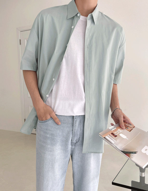 エルバンオーバーフィット半袖シャツ<br><font style=font-size:11px;color:#595959>フリーサイズ(95~105)<*font><br></font>