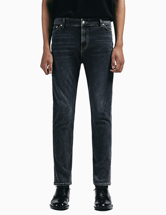 #0009*GREY banding slim straight fit