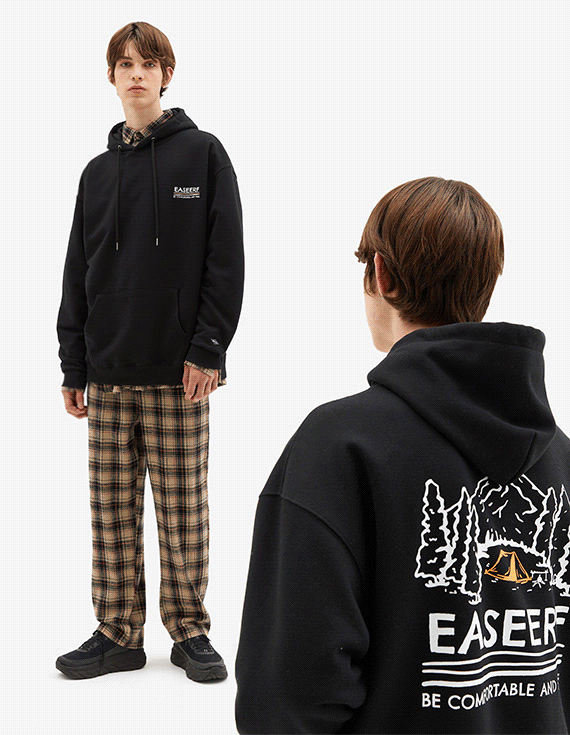 ESRF006*ESRFキャンプバックプリンティングフードティーシャツ