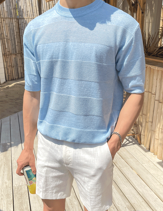 ベロクルバンブー半袖ニット<br><font style=font-size:11px;color:#595959>フリーサイズ(95~105)<*font><br></font>