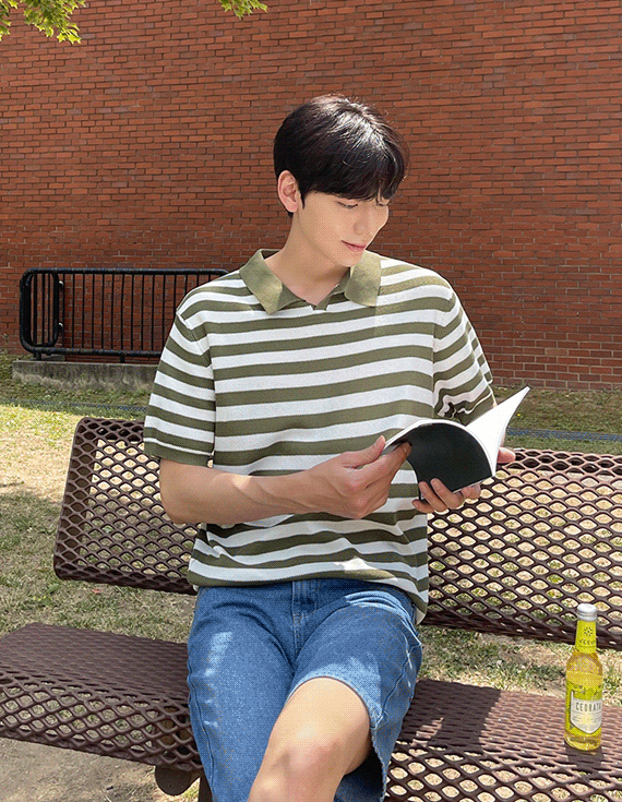 スウェンオープンカラー半袖ニット<br><font style=font-size:11px;color:#595959>L～XL(95～105)<*font><br></font>