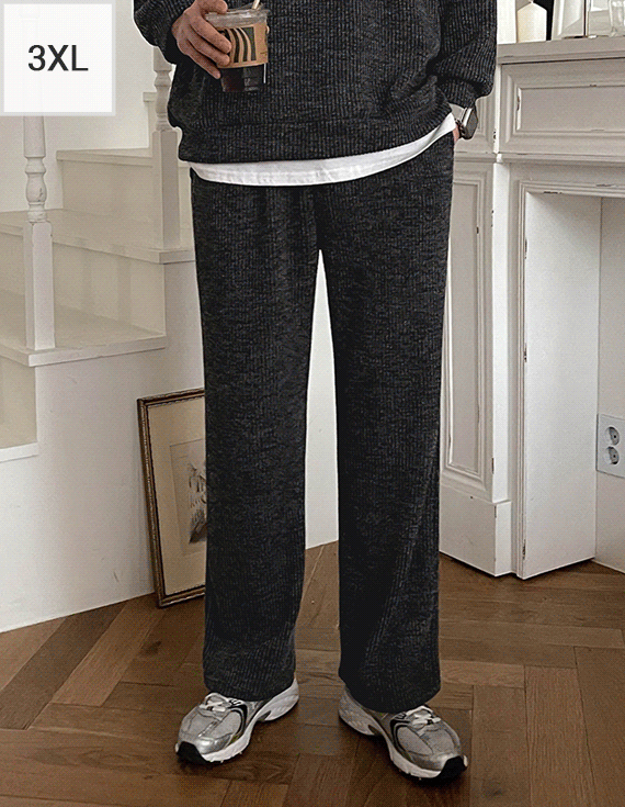 タリーズリブ編み ワイドバンディングパンツ<br><font style=font-size:11px;color:#595959>M～3XL(28～38)<*font><br></font>