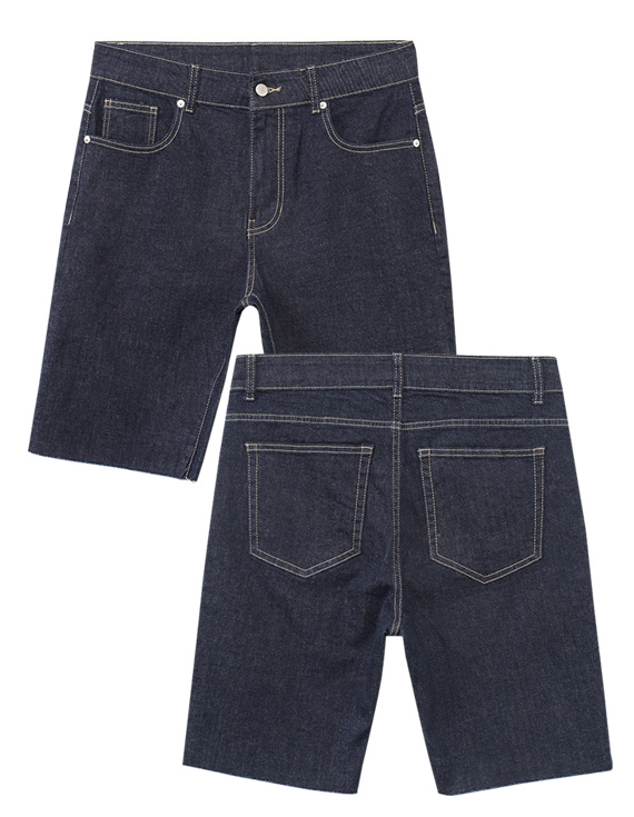 ナチュラル生デニムハーフカットデニムジン<br><font style=font-size:11px;color:#595959>M～XL(30～34)<*font><br></font>