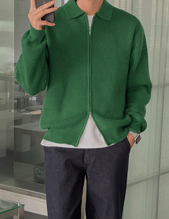 モーダルツウェーハッチカラーザップアップニット<br><font style=font-size:11px;color:#595959>L～XL(95～105)<*font><br></font>