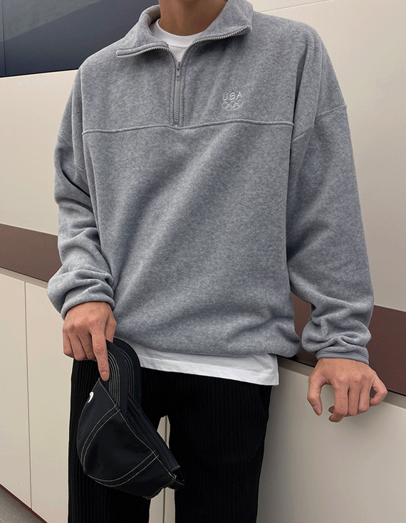 ロングアス オーバーフィット フリース アノラック スウェット<br><font style=font-size:11px;color:#595959>フリーサイズ(95～110)<*font><br></font>