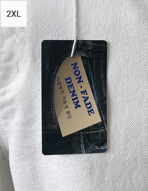 ノンフェードホワイトワイドデニムパンツ<br><font style=font-size:11px;color:#595959>S～2XL(28～36)<*font><br></font>