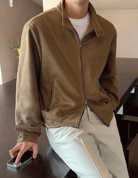 2way zip up crop スウェードジャケット 30123