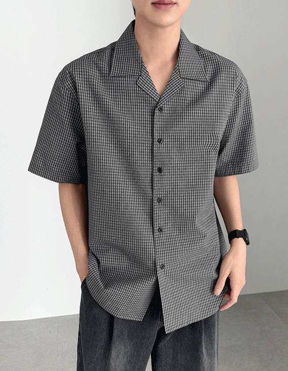 small check pajama 半袖シャツ 30190