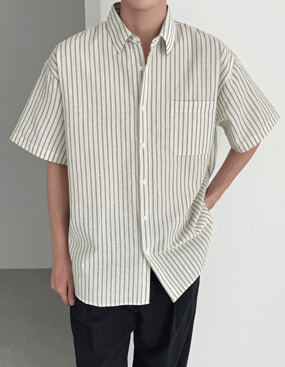 summer multi stripe 半袖シャツ 30235