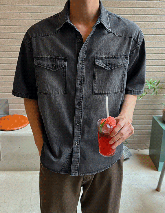 western denim 半袖シャツ 30245