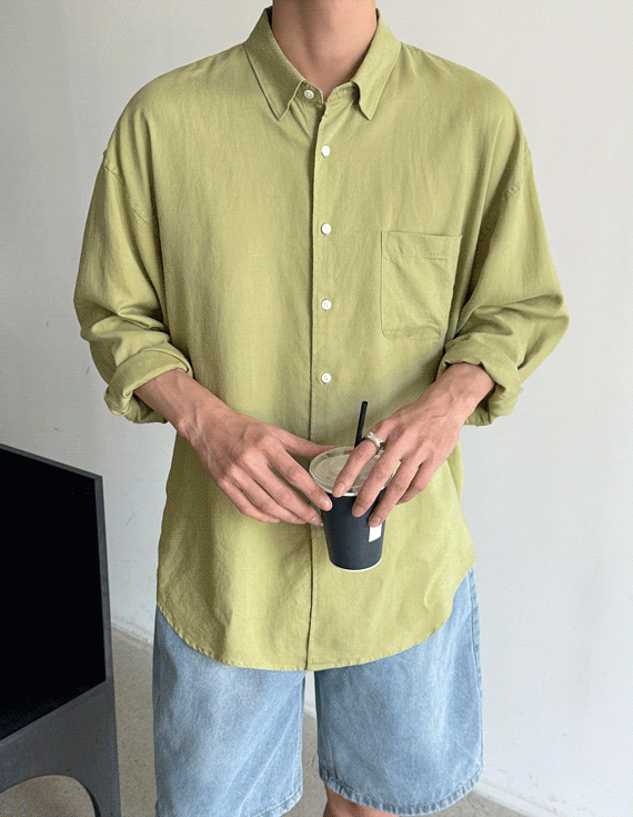 essential bio linen 長袖シャツ 30313