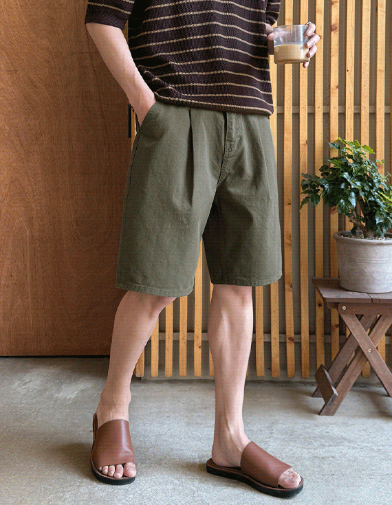 avenue pin tuck cotton ハーフパン 30312