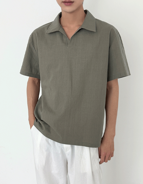 marberry open collar 半袖T 30333