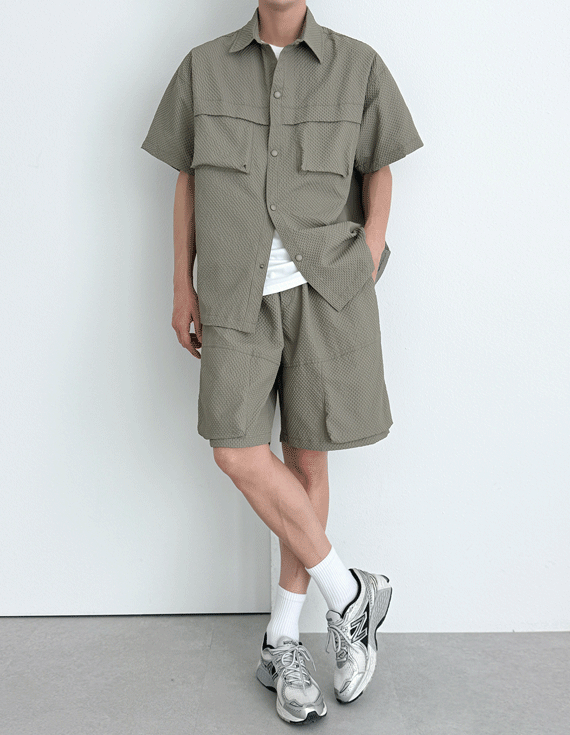 daily overfit seersucker セットアップ 30401