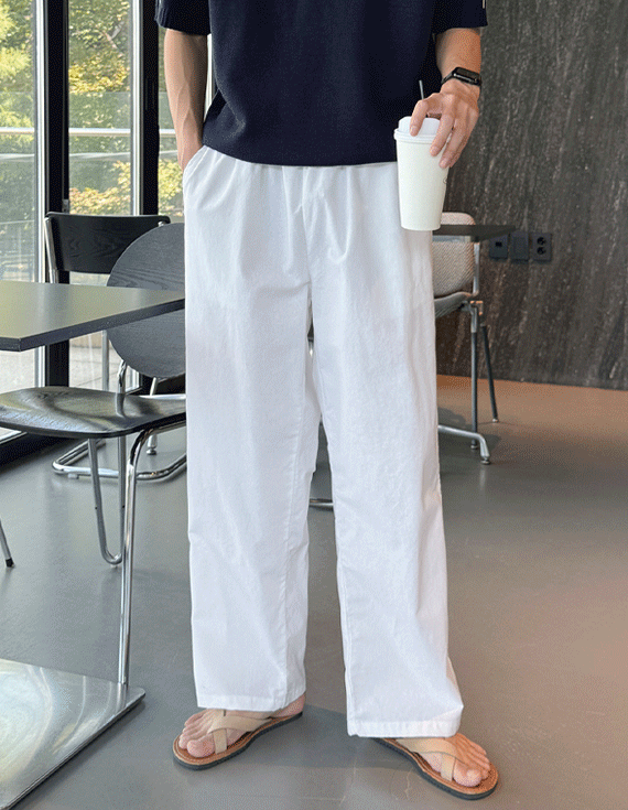 linen like fabric ゴムパンツ 30404