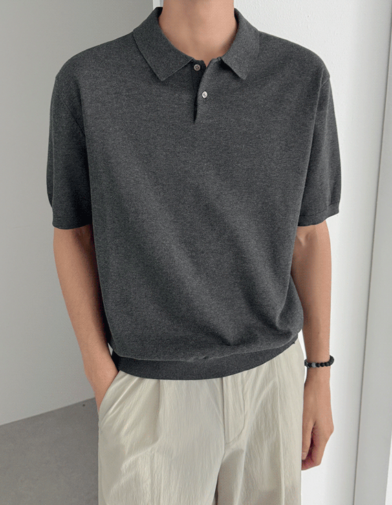 summer muse collar 半袖 ニット 30435