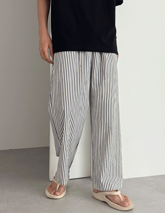 pajamas cooling stripe ゴムパンツ 30434