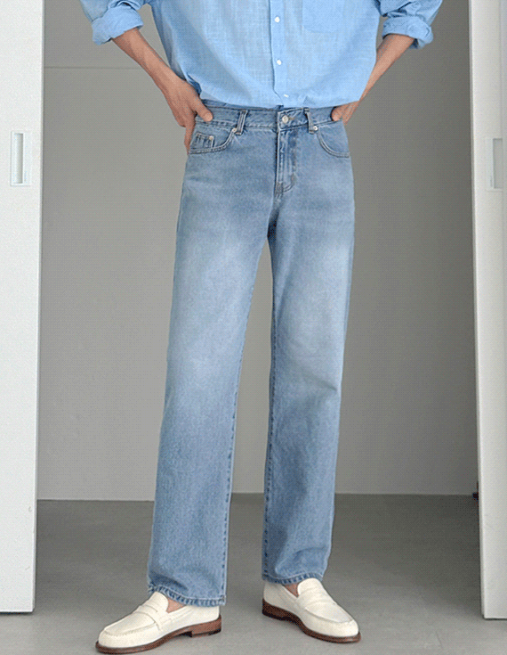 basic strait デニムパンツ 30490