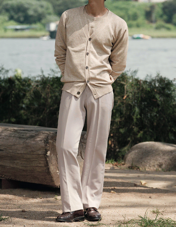 washable cash viscose V neck カーディガン 30597