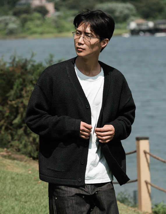 cozy wool semi overfit カーディガン 30614