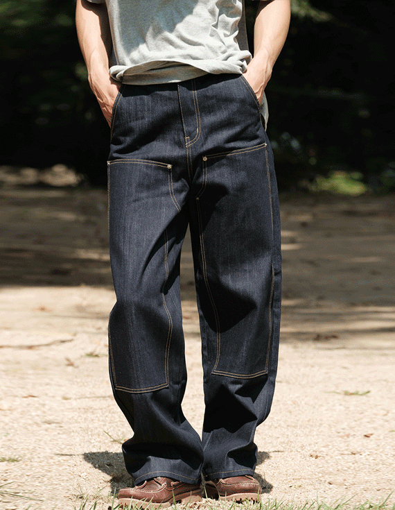 double knee デニムパンツ 30616