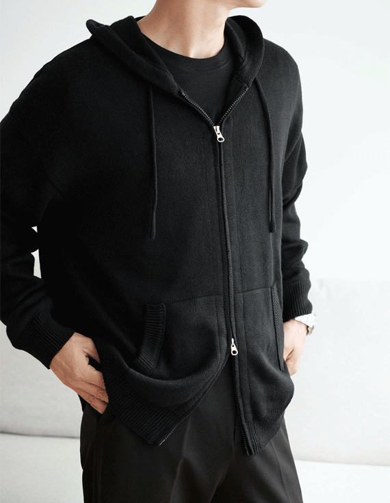 sense wool zip up フードニット 30639