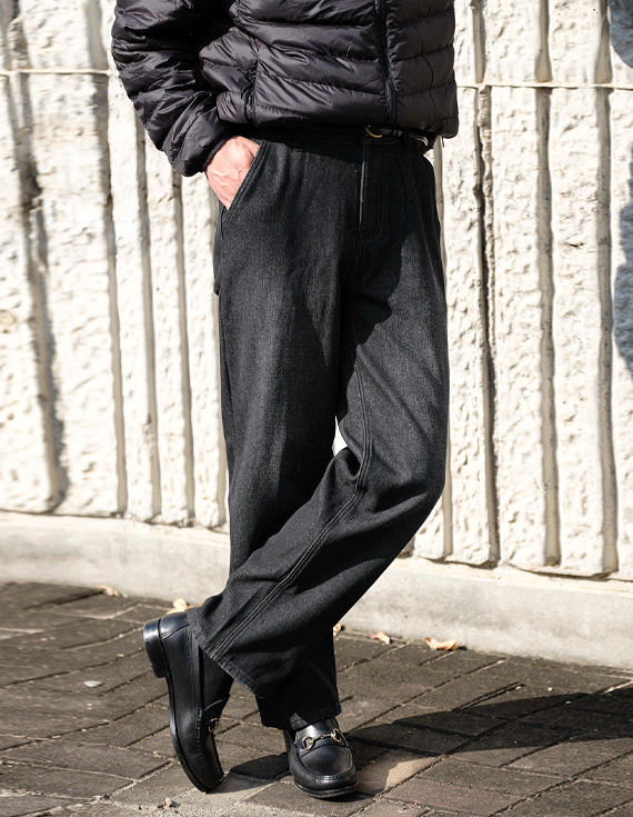 heat brushed banding semi wide デニム 30800