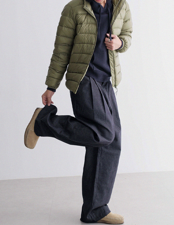 herring bone like slacks デニムパンツ 30896