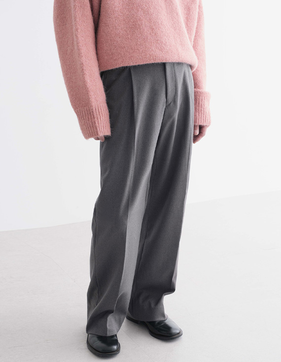 rough one tuck wide スラックス 30898