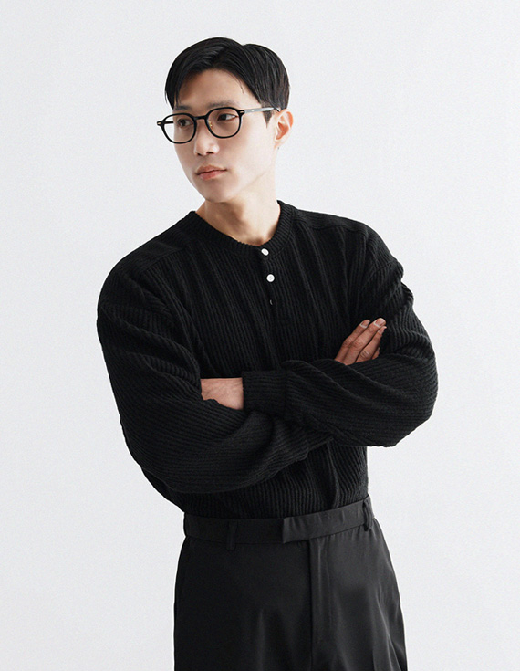 shoulder brushed henly neck ニット 30943