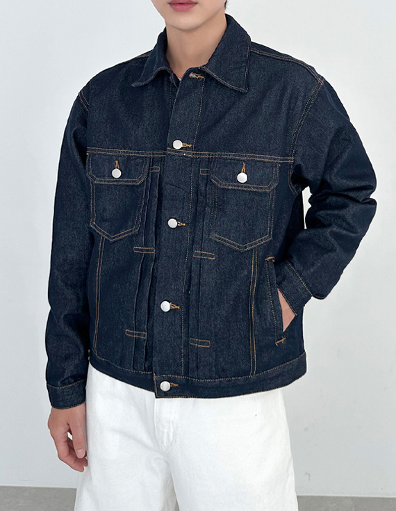 dusk raw cotton denim trucker ジャケット 30990