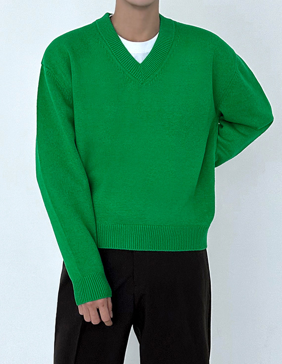 mille layered v neck ニット 30992