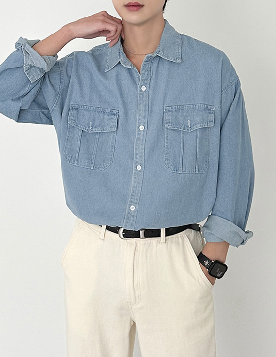 ピンポケットデニムシャツ31054