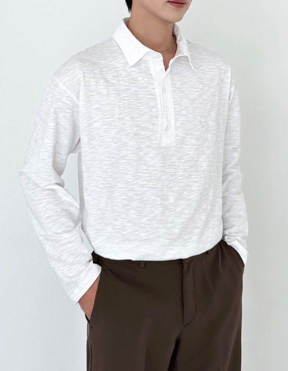 slub texture polo Tシャツ 31096