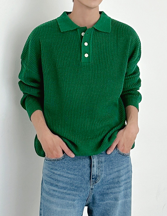 button collar polo ニット 31105