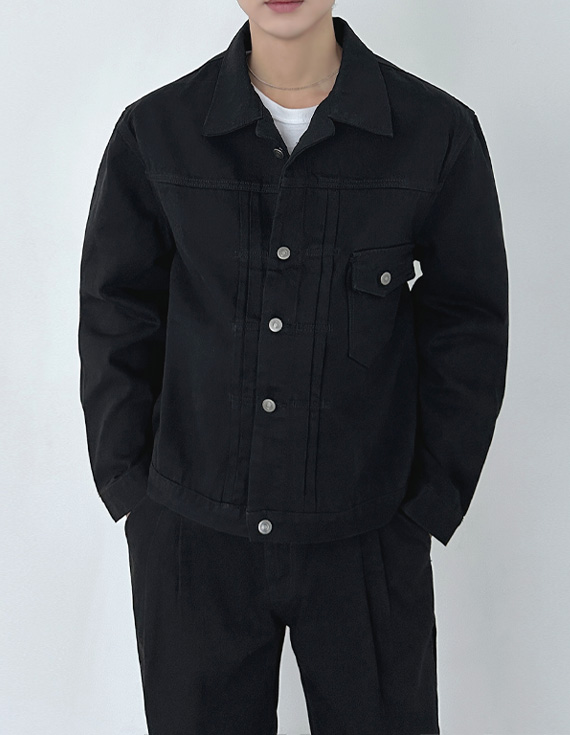 black chic trucker ジャケット 31117