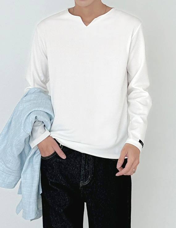 bullet minimal v slit 長袖Tシャツ 31124