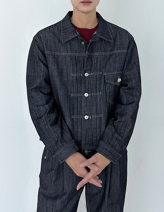 912 pintuck denim trucker ジャケット 31126