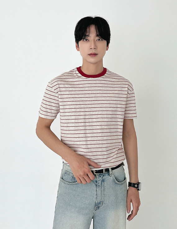 butter mood tone stripe 半袖T 31142