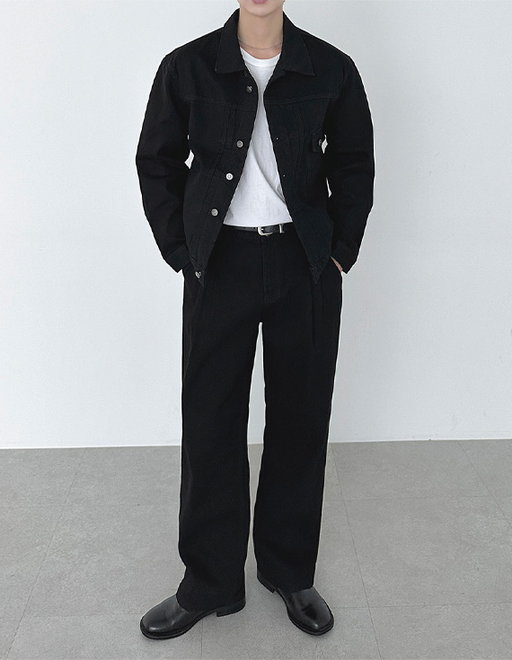 815 double pleat wide デニムパンツ 31146