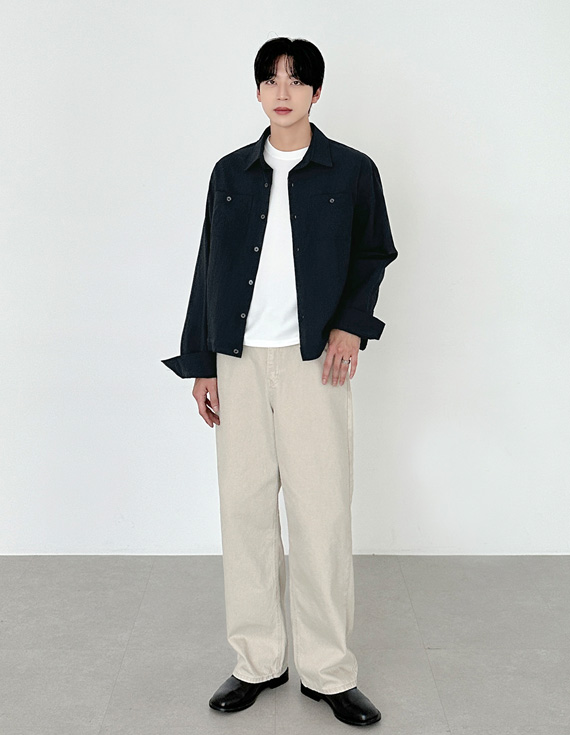 esse minimal layer crop shirt ジャケット 31149