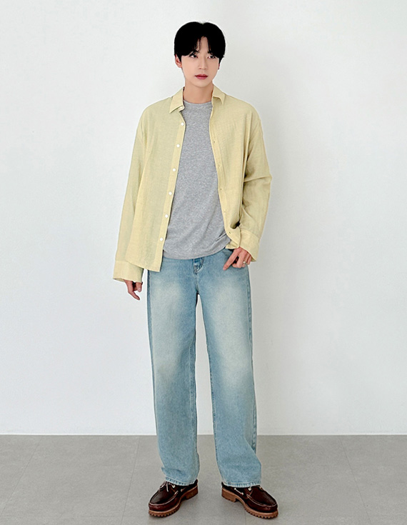 treasure linen vintage mood シャツ 31157