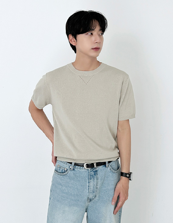 crochet round 半袖ニット 30310