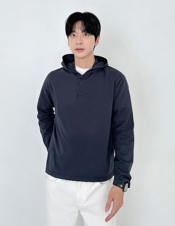 distressed crop tenuity long フードティーシャツ 31175