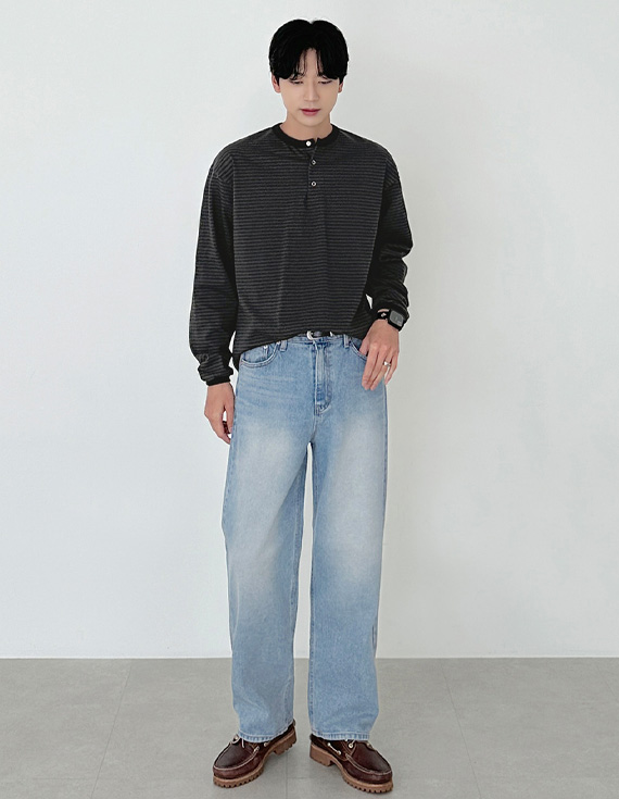 d443 relax comfort wide デニムパンツ 31176