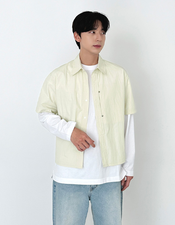 rivet detail crop half 半袖シャツ 31182