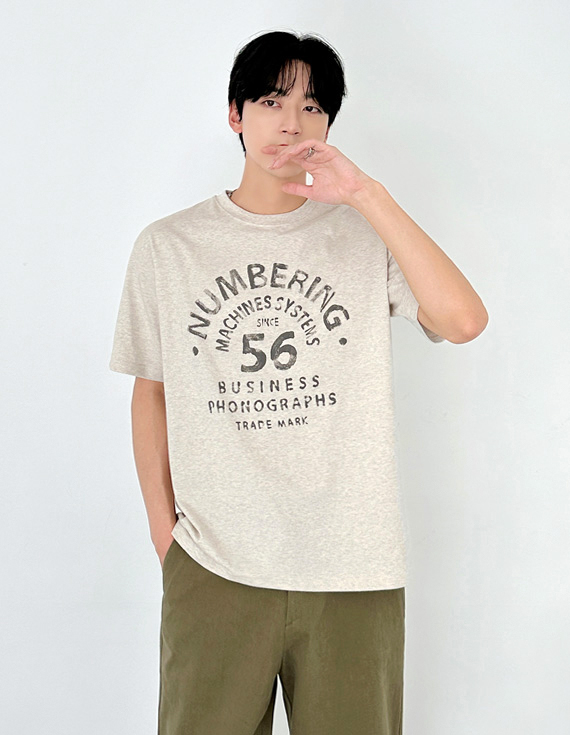 numbering vintage print 半袖T 30555