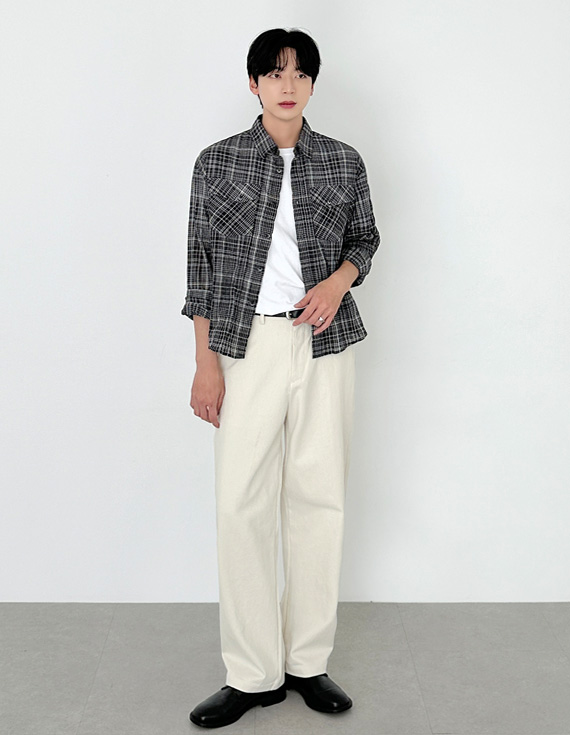 anderson check minimalist シャツ 31195