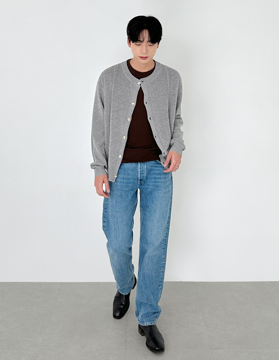 perrier linen pattern カーディガン 31200